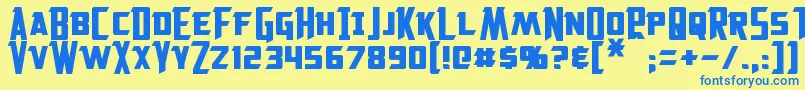 Solitarium Font – Blue Fonts on Yellow Background