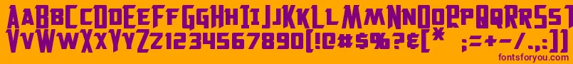 Solitarium Font – Purple Fonts on Orange Background