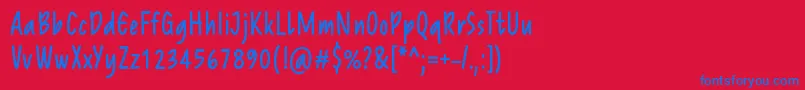 ReprineatoRegular Font – Blue Fonts on Red Background