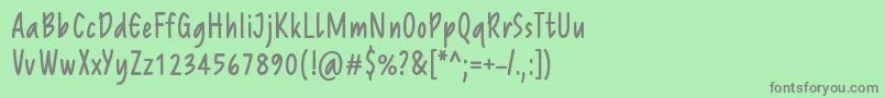 フォントReprineatoRegular – 緑の背景に灰色の文字