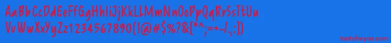 ReprineatoRegular Font – Red Fonts on Blue Background