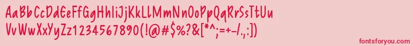 フォントReprineatoRegular – ピンクの背景に赤い文字