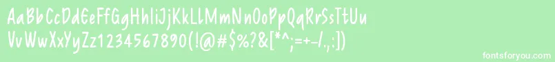 フォントReprineatoRegular – 緑の背景に白い文字