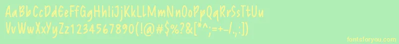 ReprineatoRegular Font – Yellow Fonts on Green Background