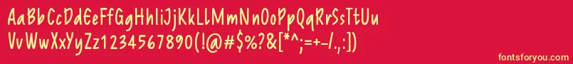 ReprineatoRegular-Schriftart – Gelbe Schriften auf rotem Hintergrund