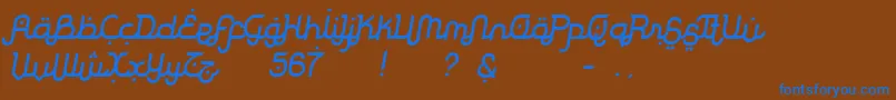 Lisätietoja RodjaSlanted-fontista RodjaSlanted-fontti – siniset fontit ruskealla taustalla