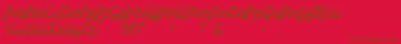 RodjaSlanted Font – Brown Fonts on Red Background