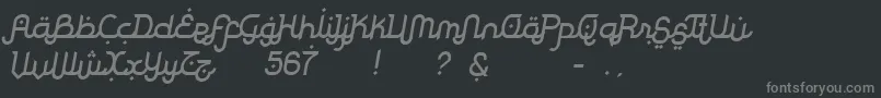 フォントRodjaSlanted – 黒い背景に灰色の文字