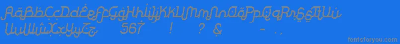 フォントRodjaSlanted – 青い背景に灰色の文字