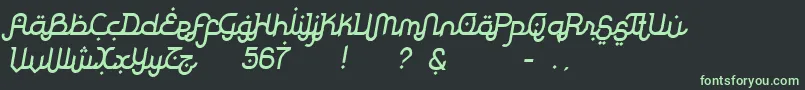 フォントRodjaSlanted – 黒い背景に緑の文字