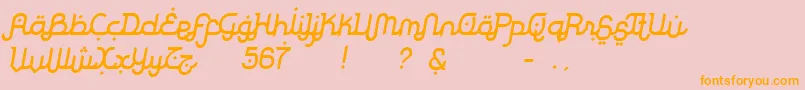 RodjaSlanted Font – Orange Fonts on Pink Background