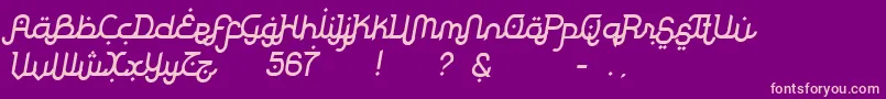 RodjaSlanted Font – Pink Fonts on Purple Background