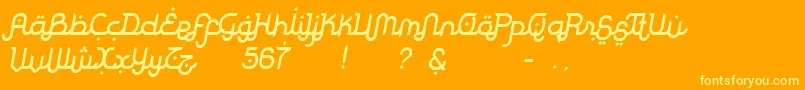 RodjaSlanted Font – Yellow Fonts on Orange Background