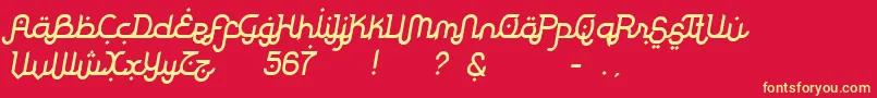 RodjaSlanted Font – Yellow Fonts on Red Background