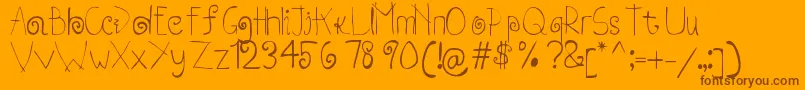 Fonte Robin – fontes marrons em um fundo laranja