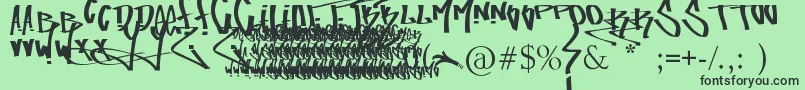 FuckingTagFont Font – Black Fonts on Green Background