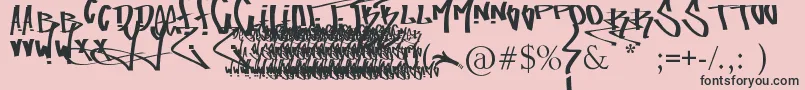 フォントFuckingTagFont – ピンクの背景に黒い文字