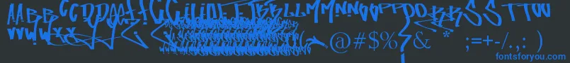 FuckingTagFont Font – Blue Fonts on Black Background