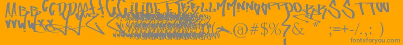 FuckingTagFont-Schriftart – Graue Schriften auf orangefarbenem Hintergrund