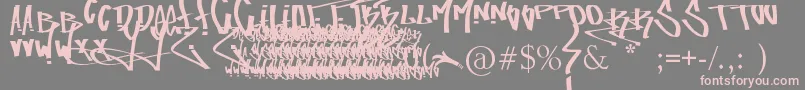 フォントFuckingTagFont – 灰色の背景にピンクのフォント