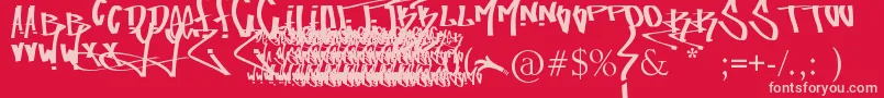 FuckingTagFont Font – Pink Fonts on Red Background