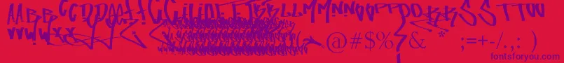 FuckingTagFont Font – Purple Fonts on Red Background