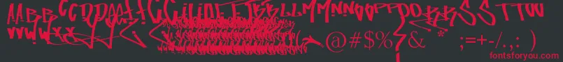 フォントFuckingTagFont – 黒い背景に赤い文字