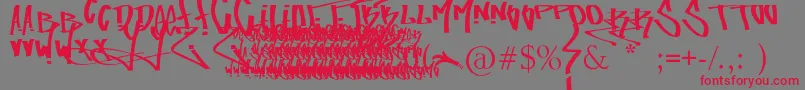 FuckingTagFont Font – Red Fonts on Gray Background