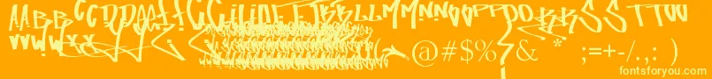 FuckingTagFont Font – Yellow Fonts on Orange Background