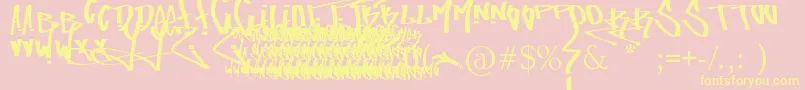 FuckingTagFont-Schriftart – Gelbe Schriften auf rosa Hintergrund