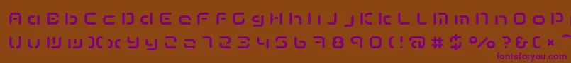 Fonte TermRegaaa – fontes roxas em um fundo marrom