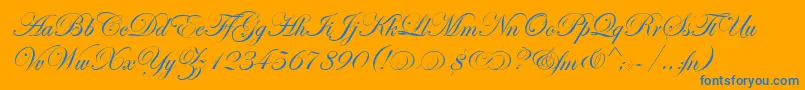 EasyStreetAltEps-Schriftart – Blaue Schriften auf orangefarbenem Hintergrund