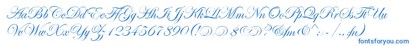 EasyStreetAltEps-Schriftart – Blaue Schriften auf weißem Hintergrund