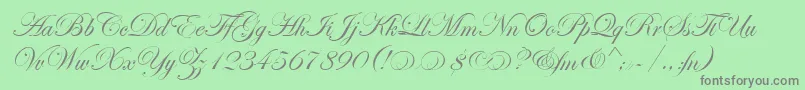 EasyStreetAltEps-Schriftart – Graue Schriften auf grünem Hintergrund