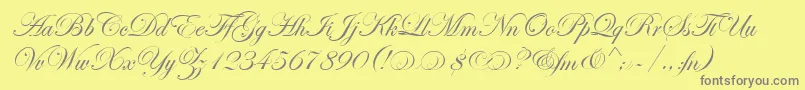 EasyStreetAltEps-Schriftart – Graue Schriften auf gelbem Hintergrund