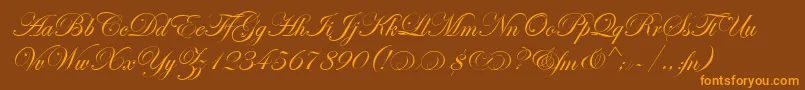 EasyStreetAltEps-Schriftart – Orangefarbene Schriften auf braunem Hintergrund