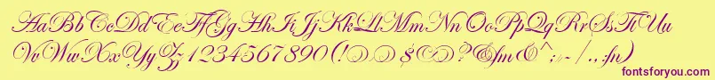 EasyStreetAltEps-Schriftart – Violette Schriften auf gelbem Hintergrund