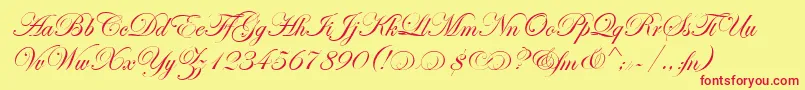 EasyStreetAltEps-Schriftart – Rote Schriften auf gelbem Hintergrund