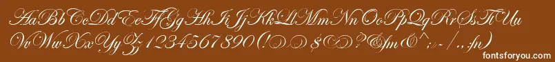 EasyStreetAltEps-Schriftart – Weiße Schriften auf braunem Hintergrund