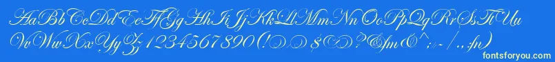 EasyStreetAltEps-Schriftart – Gelbe Schriften auf blauem Hintergrund