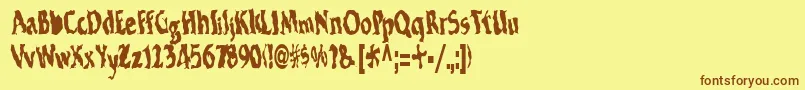 ElectricRegular Font – Brown Fonts on Yellow Background