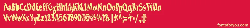 ElectricRegular Font – Yellow Fonts on Red Background