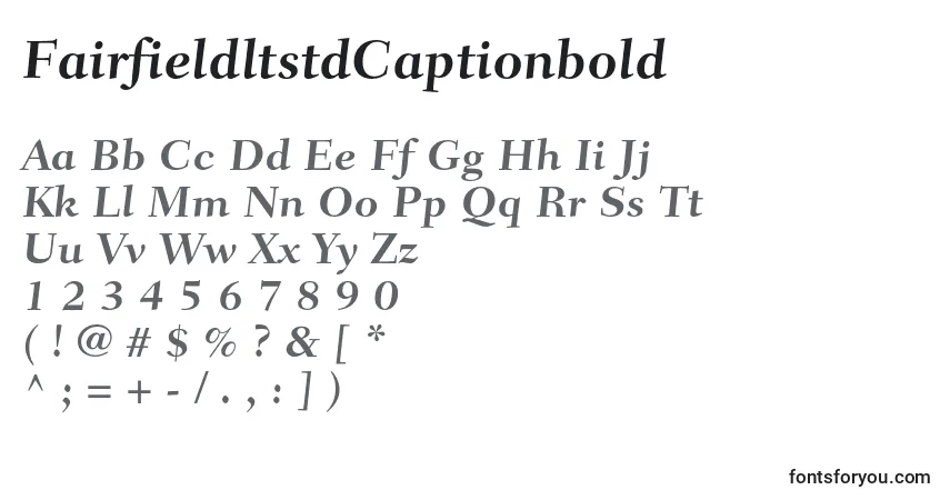 Шрифт FairfieldltstdCaptionbold – алфавит, цифры, специальные символы