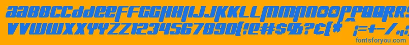 フォントKreonCondensedItalic – オレンジの背景に青い文字