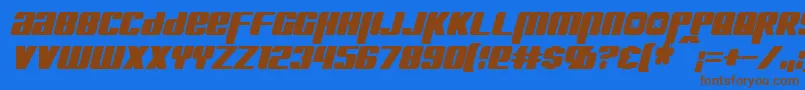 KreonCondensedItalic Font – Brown Fonts on Blue Background
