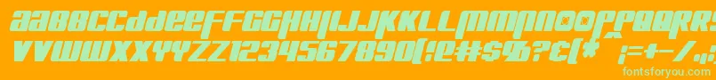 KreonCondensedItalic Font – Green Fonts on Orange Background