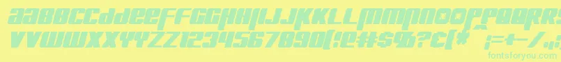 KreonCondensedItalic-Schriftart – Grüne Schriften auf gelbem Hintergrund