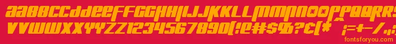 フォントKreonCondensedItalic – 赤い背景にオレンジの文字