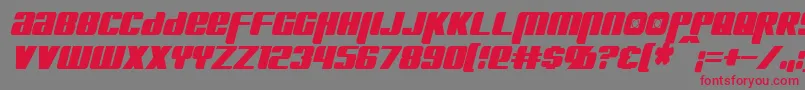 フォントKreonCondensedItalic – 赤い文字の灰色の背景