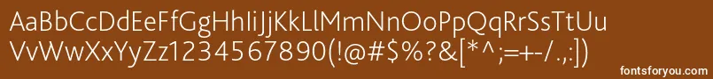 フォントBlissproExtralight – 茶色の背景に白い文字